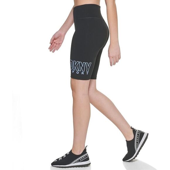 DKNY High Waist Biker Shorts With Purple‎ Side Logo XS - Picture 1 of 7